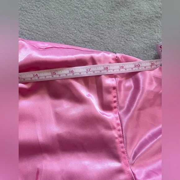 Love LaRouge Official Pink Satin “Death Before Dull Nails” Bomber Jacket Sz M - Picture 5 of 9